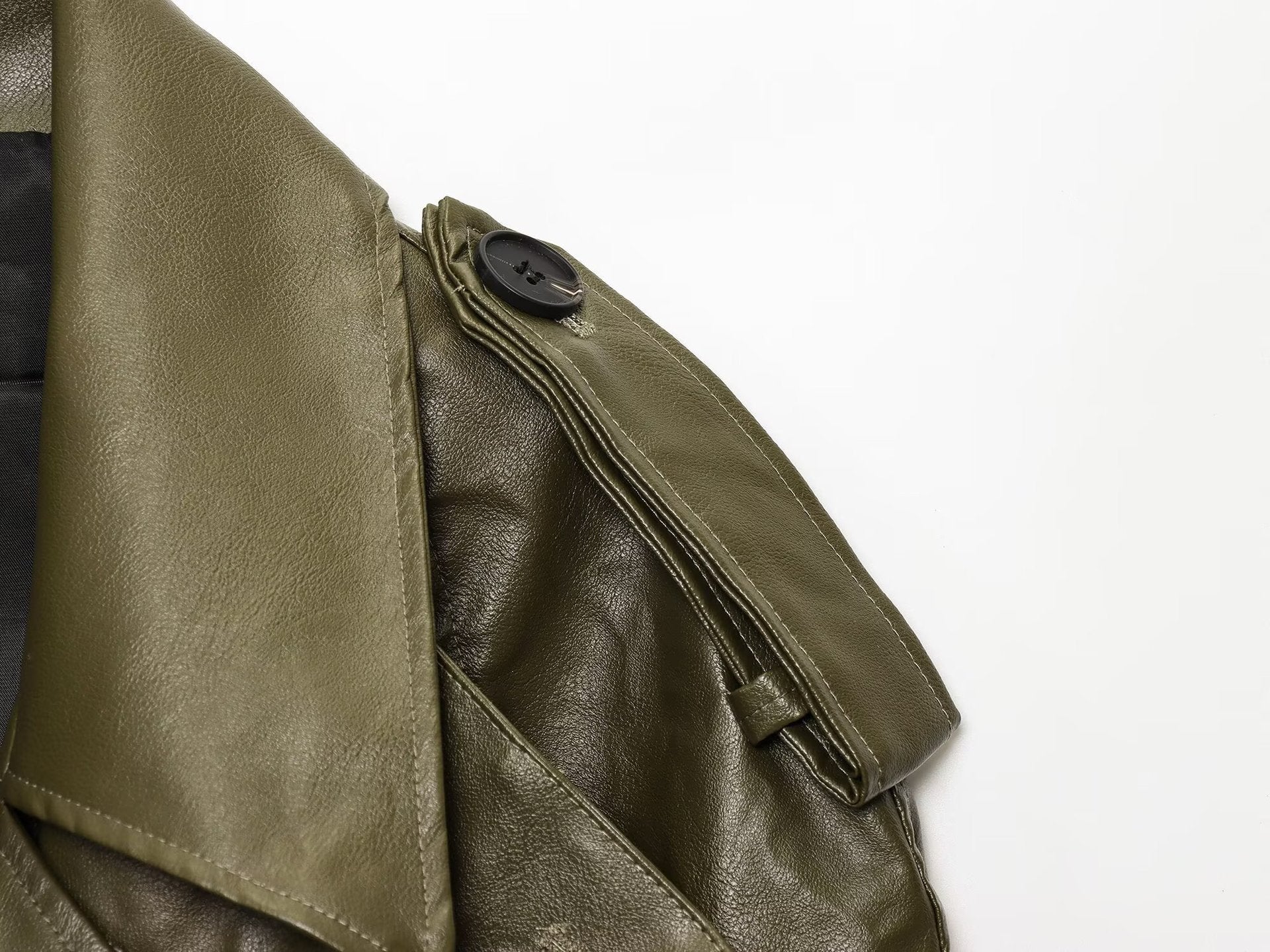 Kurze Motorradjacke aus PU-Leder mit langen Ärmeln