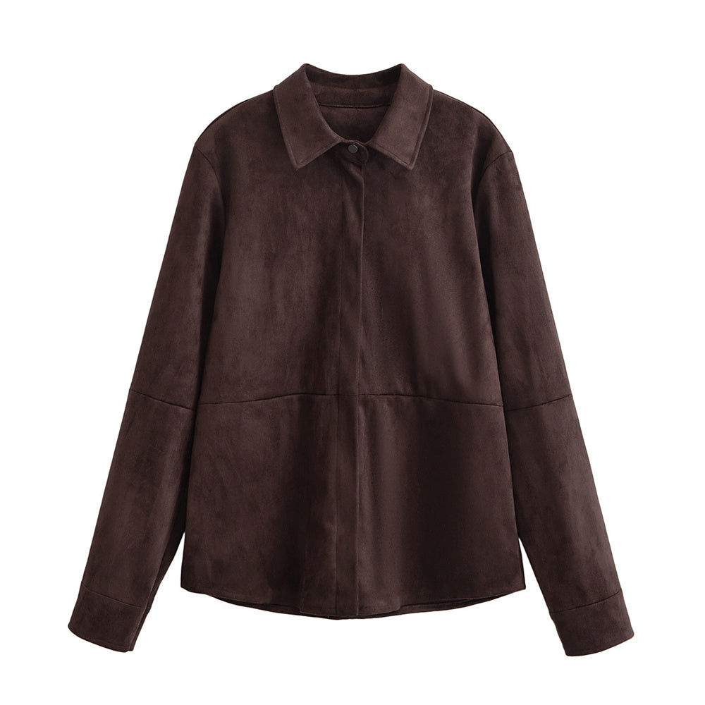 Zweiteiliges Set mit Hemd und Hose aus Samtleder