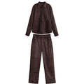 Zweiteiliges Set mit Hemd und Hose aus Samtleder