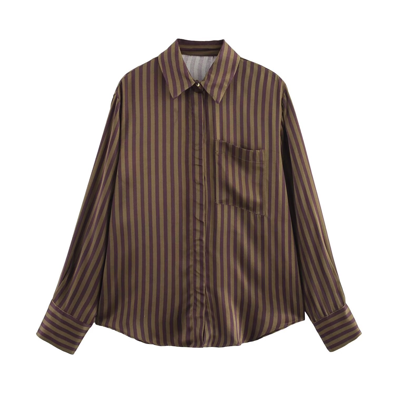 Zweiteiliges Set mit gestreiftem Hemd und gerader Hose