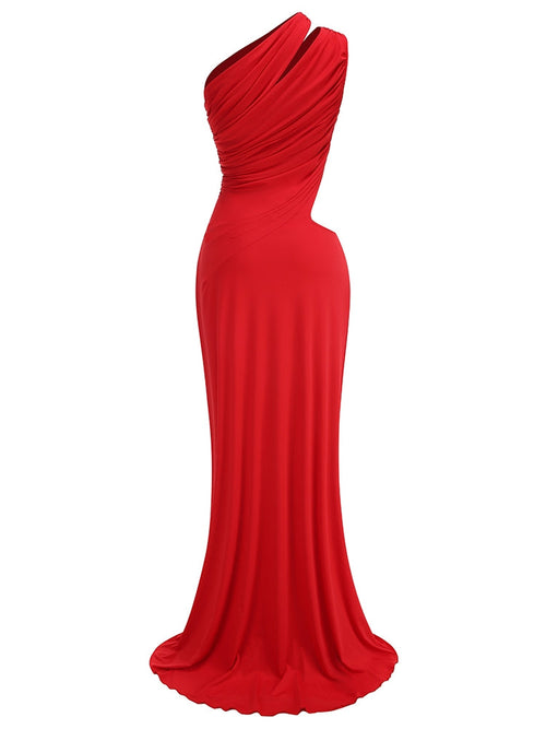 Rotes Abendkleid mit Schlitz