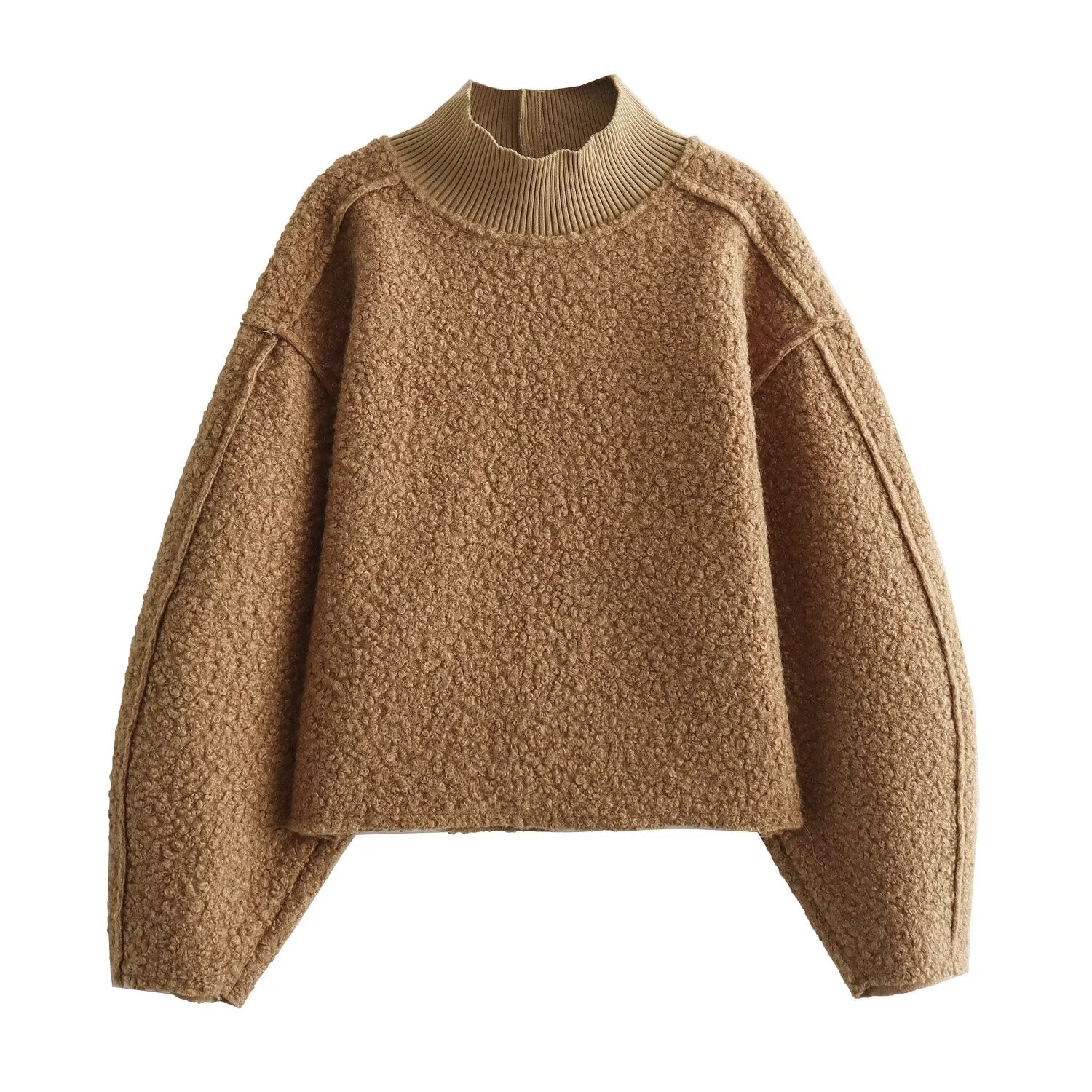 Lockeres Sweatshirt mit Stehkragen