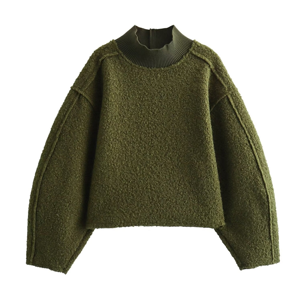 Lockeres Sweatshirt mit Stehkragen