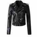 Motorrad-Lederjacke aus Kunstleder mit Revers