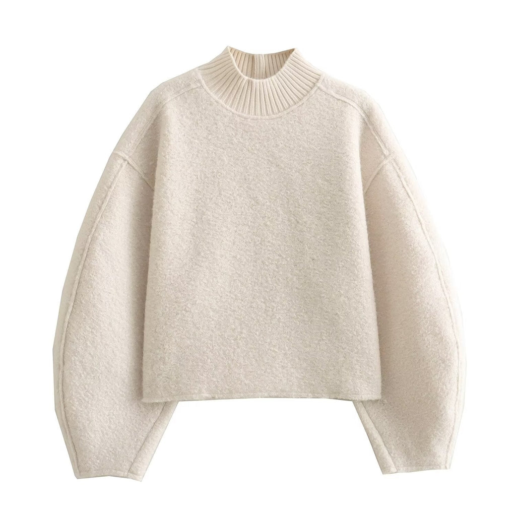 Lockeres Sweatshirt mit Stehkragen