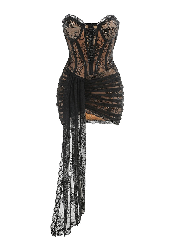 Mini-Kleid mit Korsett-Detail