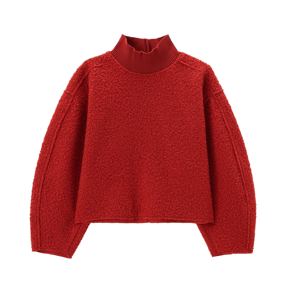 Lockeres Sweatshirt mit Stehkragen