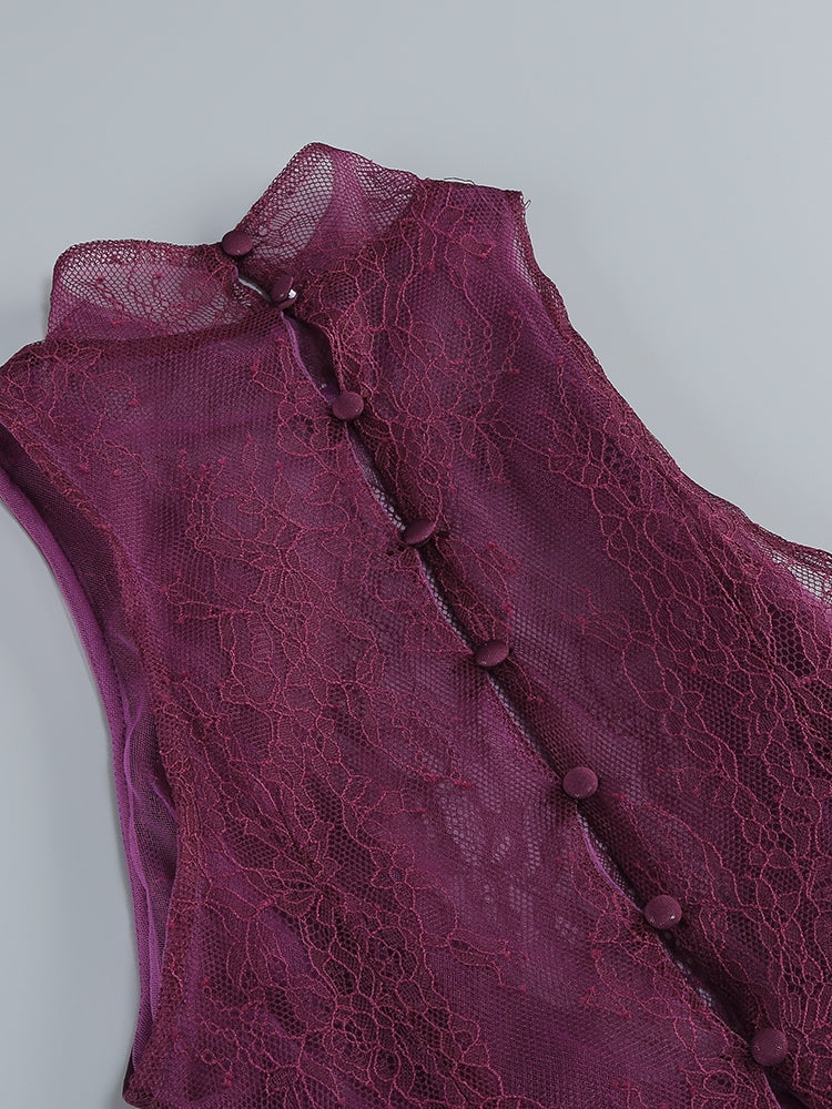 Ärmelloses Abendkleid mit Handschuhen