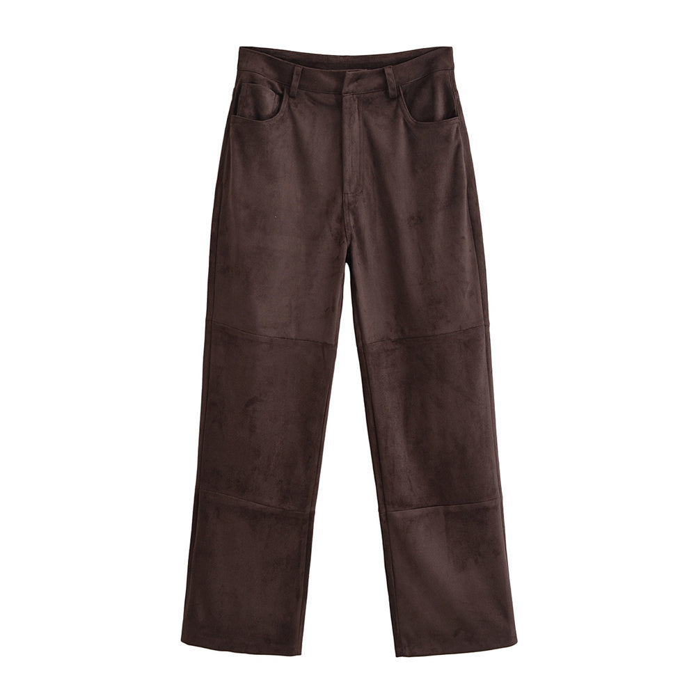 Zweiteiliges Set mit Hemd und Hose aus Samtleder