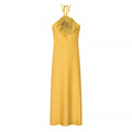 Neckholder-Kleid mit Blumen-Verzierung