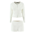 Zweiteiliges Set mit gestrickter Strickjacke und Shorts
