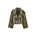 Kurze Motorradjacke aus PU-Leder mit langen Ärmeln