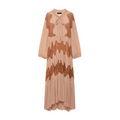 Elegantes Midi-Kleid mit Schleifenkragen und Spitzenapplikationen